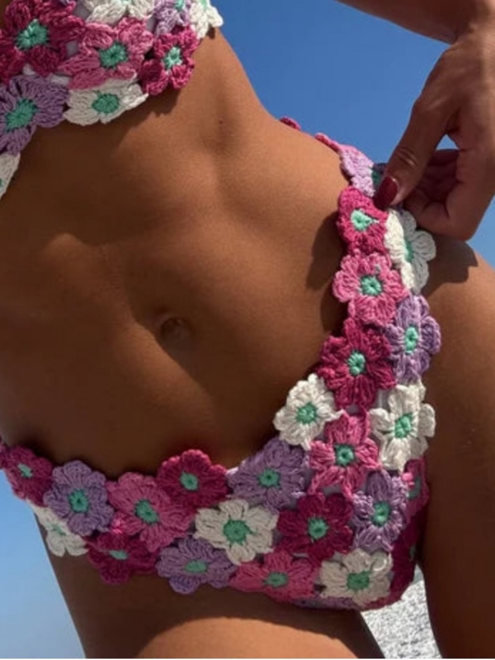 New Beach Riot Crochet Bikini bottom flowers size XL